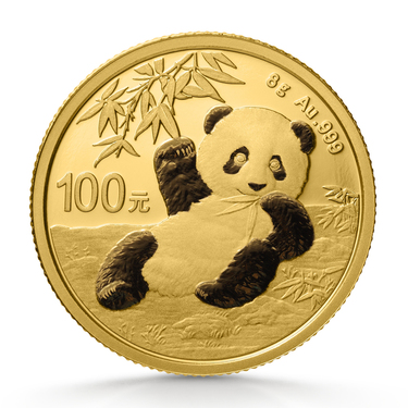 China Panda Goldmünze 100 Yuan 2020 - 8 Gramm ohne Original-Folie