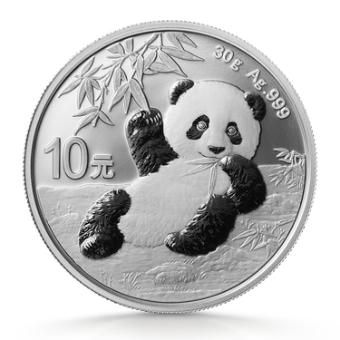 China Panda Silbermünze 10 Yuan 2020 - 30 Gramm