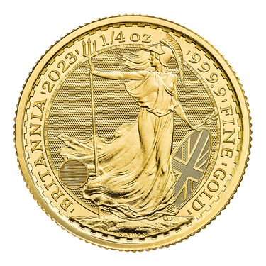 Englische Britannia King Charles III Goldmnze 2023 - 999,9 Gold - 1/4 Unze