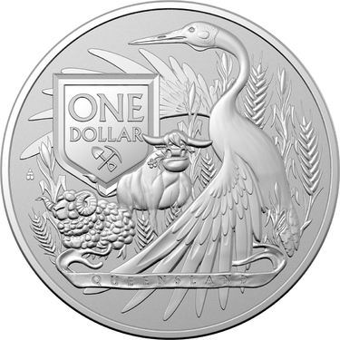Silbermünze Coat of Arms Australien - Queensland - 2023 - 19% - RAM - 1 Unze Feinsilber