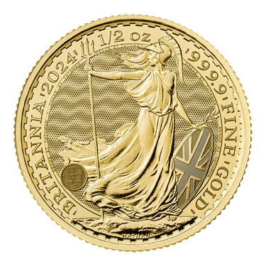 Englische Britannia Goldmünze 2024 - 999,9 Gold - 1/2 Unze