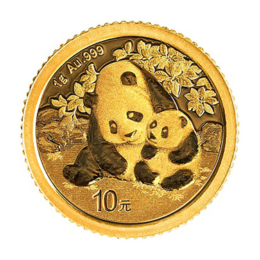 China Panda Goldmnze 10 Yuan 2024 - 1 Gramm in Original-Folie