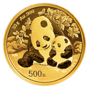 China Panda Goldmnze 500 Yuan 2024 - 30 Gramm in Original-Folie