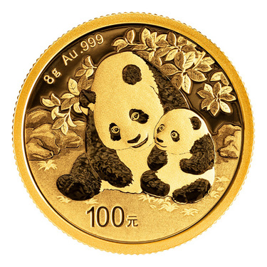 China Panda Goldmnze 100 Yuan 2024 - 8 Gramm in Original-Folie