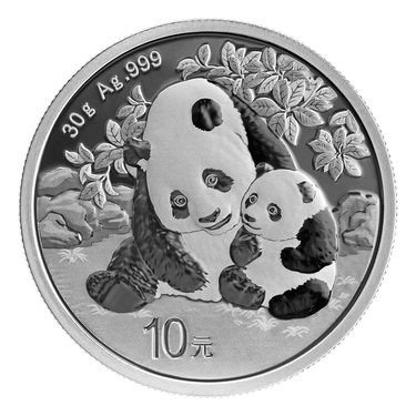 China Panda Silbermnze 10 Yuan 2024 - 19 % - 30 Gramm