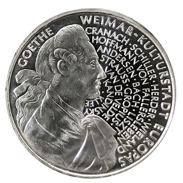 10 Mark Silbermünze 1999 Goethe - Weimar - J.473