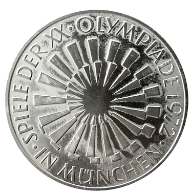 10 Mark Silbermünze 1972 Olympia Spirale München - J.401b