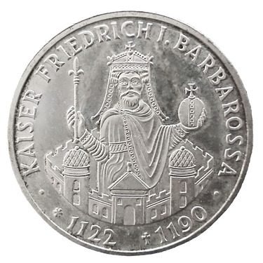 10 Mark Silbermünze 1990 Barbarossa - J.449