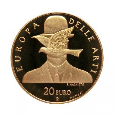 Goldmünze 20 Euro Europa Delle Arti Magritte 2004