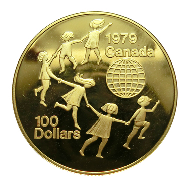 Goldmünze Canada  1/2 Unze Jahr des Kindes 1979 mit Zertifikat ohne Etui 2. Wahl