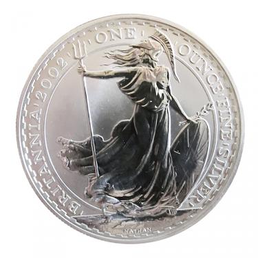 Englische Britannia Silbermünze 2002 - 1 Unze