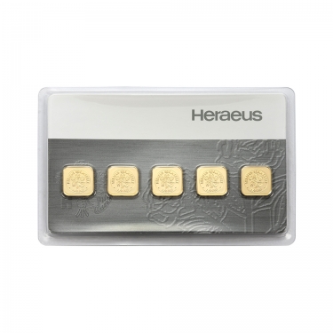 MultiCard von Heraeus 5 x 1 Gramm Goldbarren