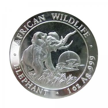 Silbermünze Somalia Elefant 2009 - 1 Unze 999 Feinsilber