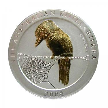 Silbermünze Kookaburra 2008 - 1 Unze gilded