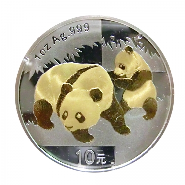 China Panda Silbermünze 2009 - 1 Unze gilded