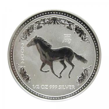 Silbermünze Lunar I Pferd 2002 - 1/2  Unze