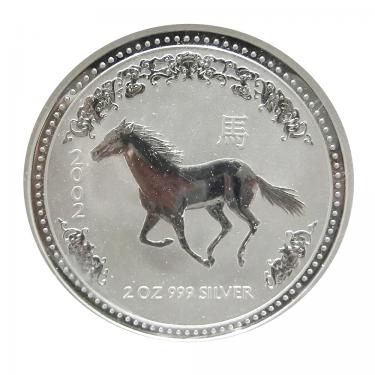 Silbermnze Lunar I Pferd 2002 - 2 Unzen