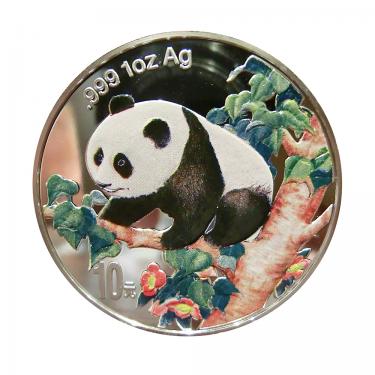 China Panda Silbermünze 1998 - 1 Unze - coloriert