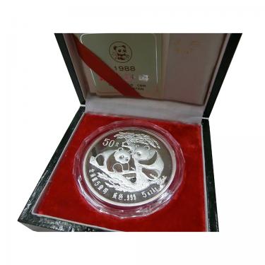 China Panda Silbermünze 1988 - 5 Unzen - mit Zertifikat
