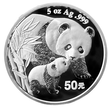 China Panda Silbermnze 2004 - 5 Unzen - PP - mit Zertifikat