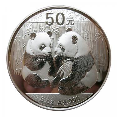 China Panda Silbermünze 2009 - 5 Unzen - mit Zertifikat