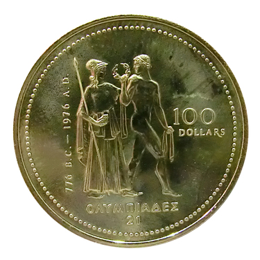 Goldmünze Canada 100 Dollar 1976 Olympische Spiel Montreal 585 GG
