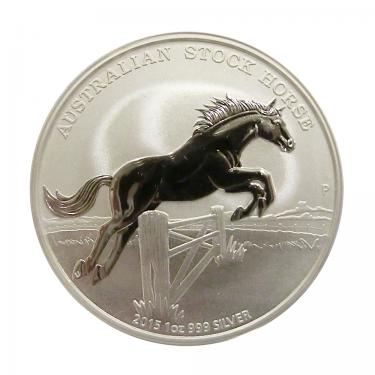 Silbermünze Australien Stock Horse 2015 - 1 Unze 999 Feinsilber mit Zertifikat