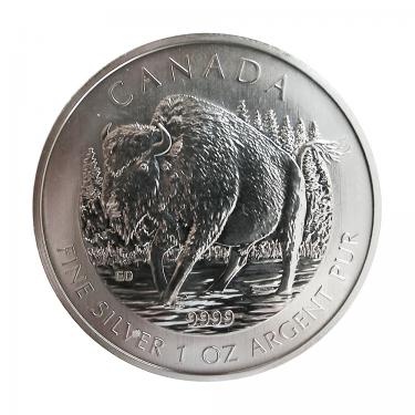Silbermünze Canada Wild Life Bison 2013 - 1 Unze 999,9 Feinsilber