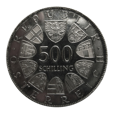 500 Schilling Silbermünze von 1980 bis 1982