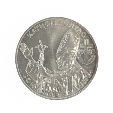 500 Schilling Silbermünze Katholikentag 1983 Johannes Paul II