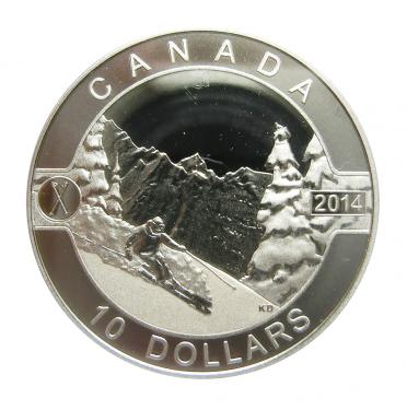 Silbermünze Canada 2014 Skifahren in Canada  1/2 Unze 999 Feinsilber