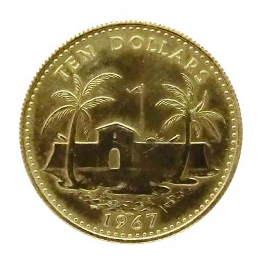 10 Dollar Goldmünze Bahama Island Elisabeth II 1967