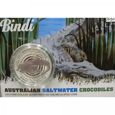 Silbermünze Salzwasser Krokodil RAM Bindi 2013 - 1 Unze geblistert