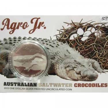 Silbermünze Salzwasser Krokodil RAM Agro Junior 2015 - 1 Unze geblistert