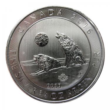 Silbermünze Kanada 2016 Grauwolf - 3/4 Unze Feinsilber