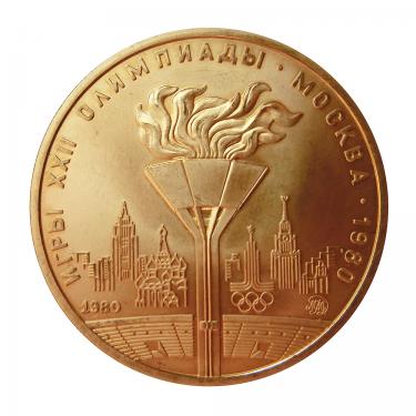 Goldmünze 100 Rubel Olympiade Moskau 1980 - Olympische Flamme