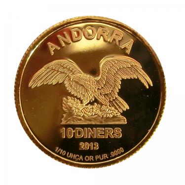 Goldmünze Andorra Eagle diverse Jahrgänge - 1/10 Unze 999,9 Feingold