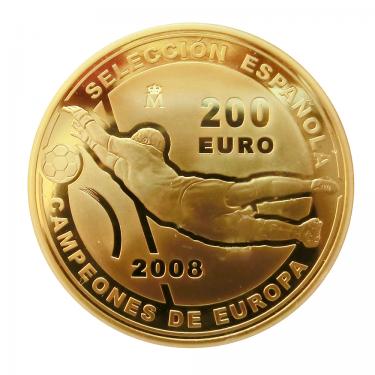 Goldmünze 200 Euro Campeones de Europa Spanien 2008 PP