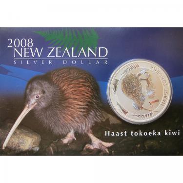 Silbermünze Neuseeland Kiwi 2008 im Blister - 1 Unze 999 Feinsilber
