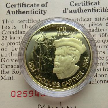 Canada Goldmünze Jacques Cartier 1984