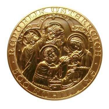 Österreich Goldmünze Christi Geburt- 500 Schilling 2000