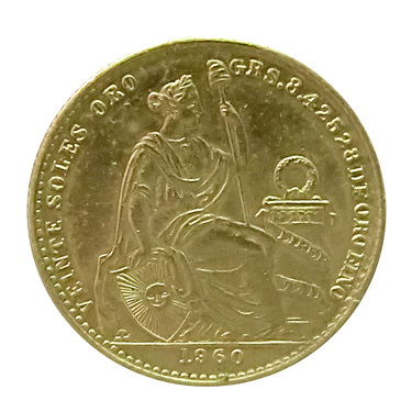 Peru Goldmünze 20 Soles - 8,42 Gramm Feingold