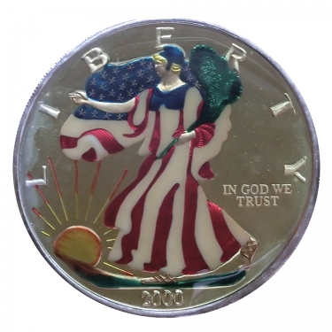Silbermünze American Eagle Coloriert PP 2000- 12 oz 999 Feinsilber