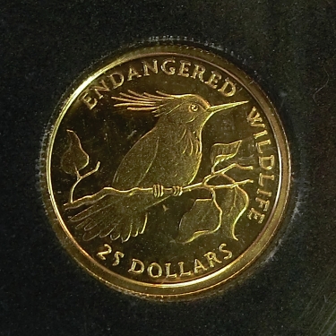 Goldmünze 1/25 Unze Cook Islands 1991 Wildlife 25 Dollar