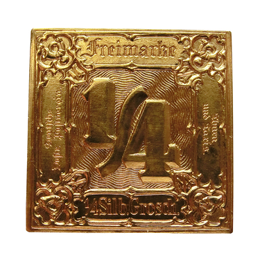 Goldprägung der Briefmarke Thurn und Taxis 8,01 gr