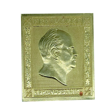 Goldprägung der Briefmarke Friedrich Wilhelm IV 1840 - 1861
