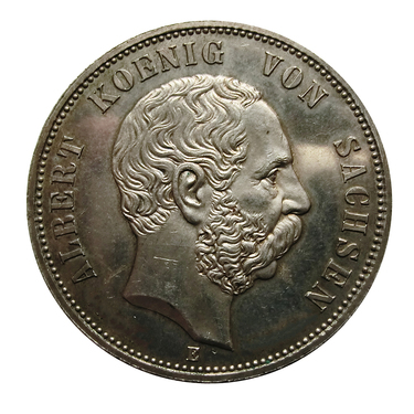 5 Mark Silbermünze Albert, Sachsen 1891-1902 - J.125