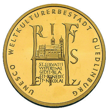 Goldmünze 2003 - 1/2 Unze - Quedlinburg - Prägestätte A - 100 Euro - Feingold