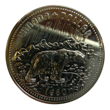 Silbermünze Eisbär 1980 - 100 Jahre Arktische Inseln