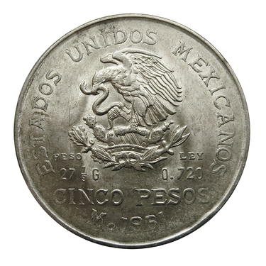 Mexiko Hidalgo Silbermünze - 5 Pesos